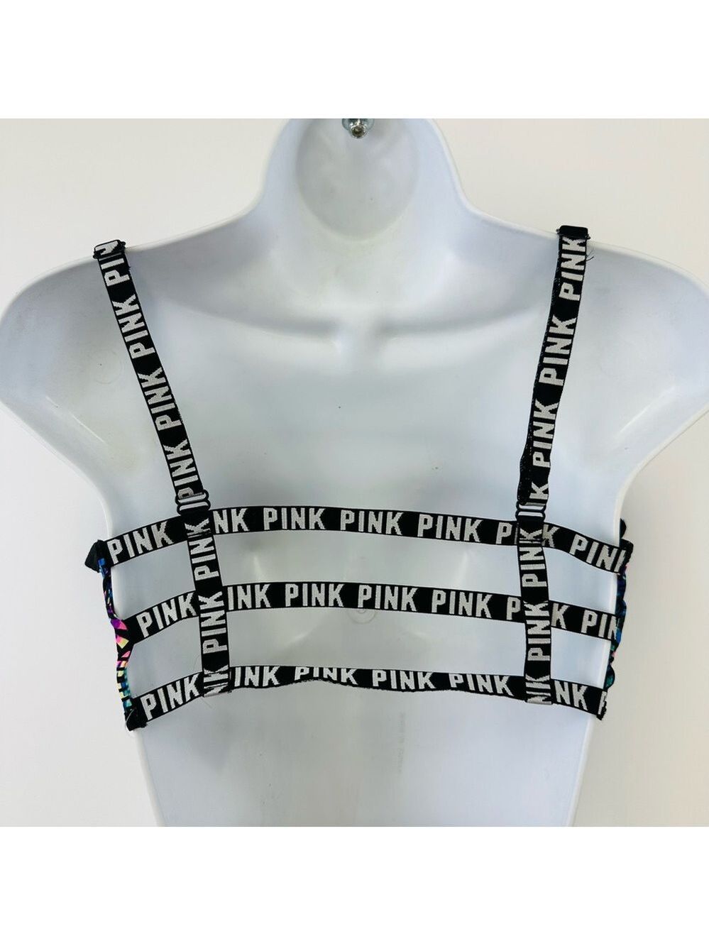 Victorias Secret PINK Push Up Wireless Bralette sports bra caged back Large - Picture 5 of 7